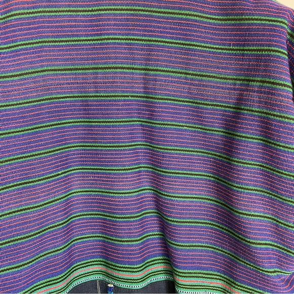 Vintage Multicolor Unisex Guatemalan Purple, Blue, and Green Bomber Style Jacket - Picture 12 of 16